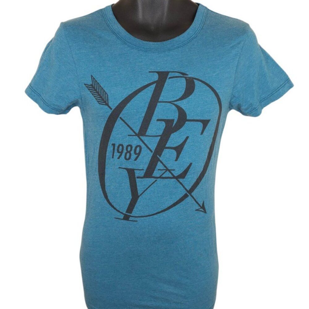 Obey T Shirt Womens Size Small Blue Arrow Made In USA - Picture 2 of 6